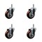 Service Caster 3.5'' Maroon Poly Wheel Swivel 7/16'' Grip Ring Stem Caster Set, 4PK SCC-GR20S3514-PPUB-MRN-716138-4 - alternate 1